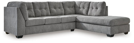 Marleton Gray 2-Piece Sleeper Sectional with Ottoman - image 3