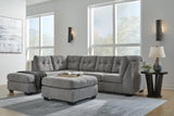 Marleton Gray 2-Piece Sleeper Sectional with Ottoman - image 1