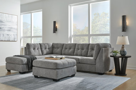 Marleton Gray 2-Piece Sleeper Sectional with Ottoman - image 1