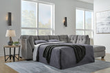 Marleton Gray 2-Piece Sleeper Sectional with Ottoman - image 9