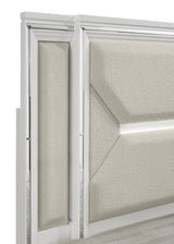 Marmore 64-inch Eastern King Panel Bed LED Headboard White view 7