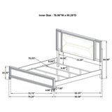 Marmore 64-inch Eastern King Panel Bed LED Headboard White view 12