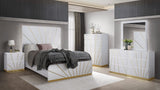 Martina White Bedroom Set with Gold Accent and LED from Decor Furniture