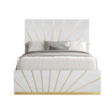 Martina White Bedroom Set with Gold Accent and LED view 2