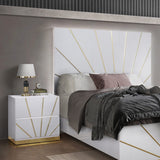 Martina White Bedroom Set with Gold Accent and LED view 3