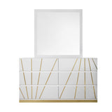 Martina White Bedroom Set with Gold Accent and LED view 6
