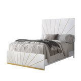 Martina White Bedroom Set with Gold Accent and LED view 10