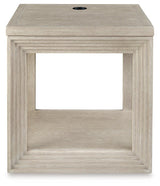 Marxhart Bisque End Table close-up on wireless charging area