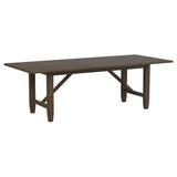Tapered leg detail with linear trim on Matisse table