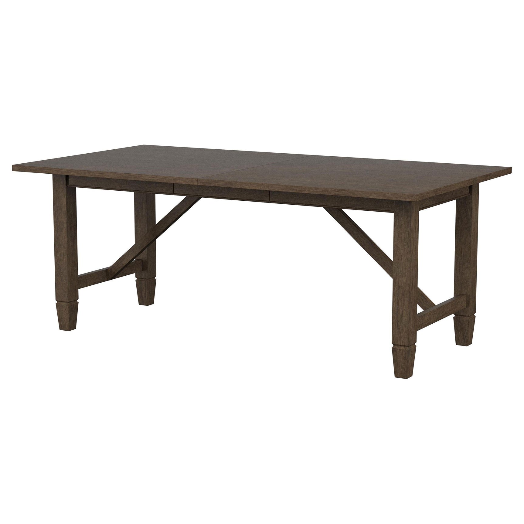 Extendable table with 18-inch leaf inserted