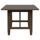 Recessed apron design on the dining table