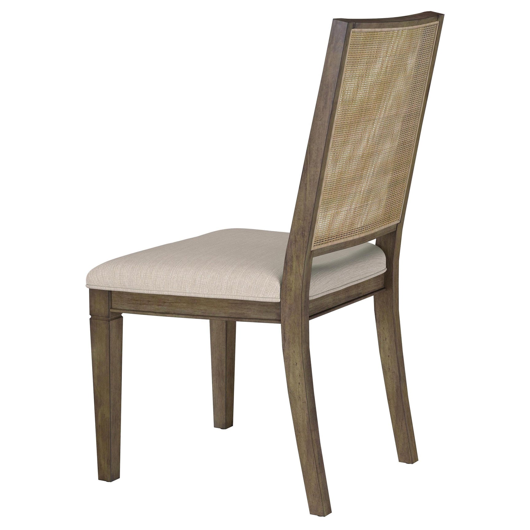Matisse brown woven rattan back dining side chairs set of 2 front angle