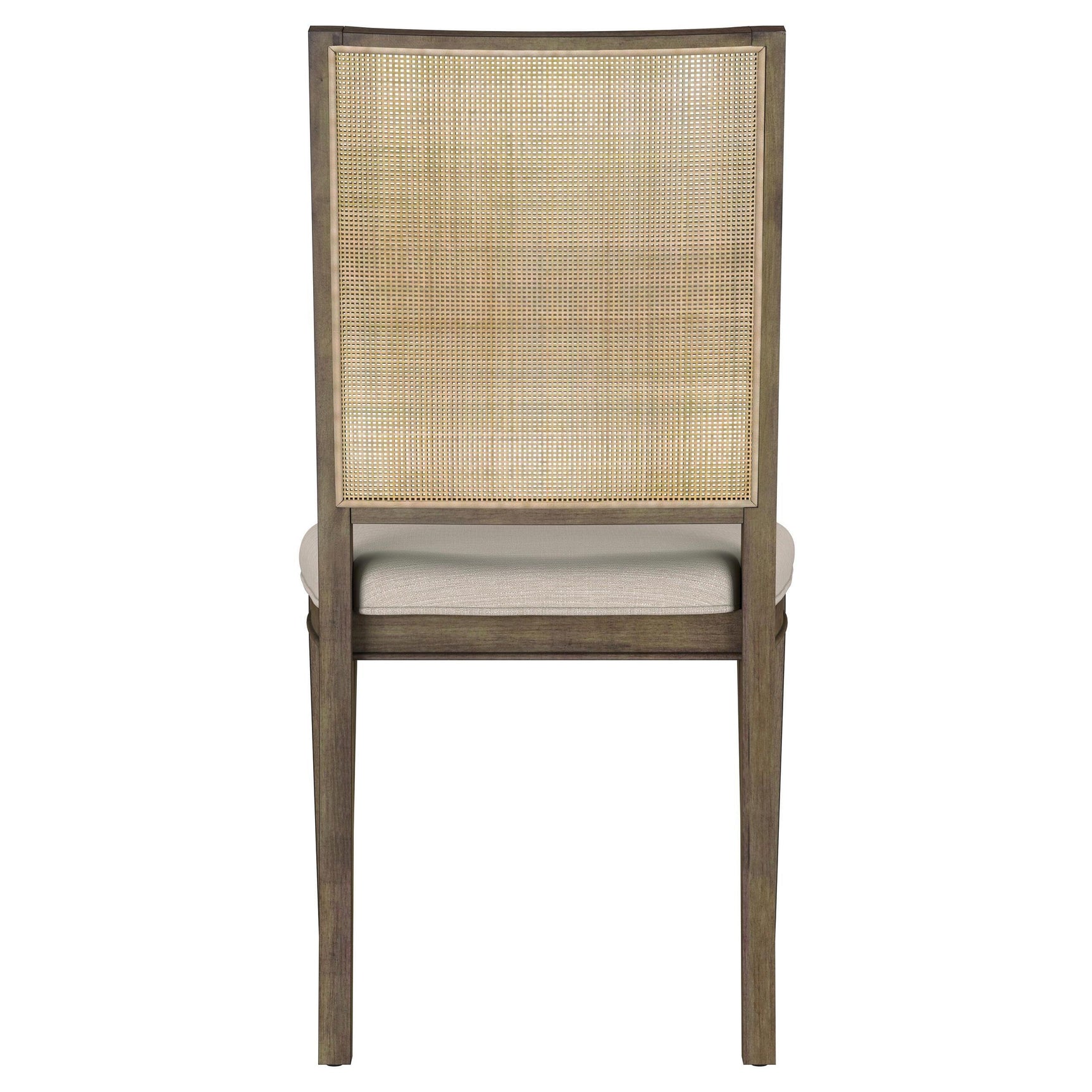Matisse brown woven rattan back dining side chairs set of 2 front angle