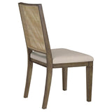 Matisse brown woven rattan back dining side chairs set of 2 front angle