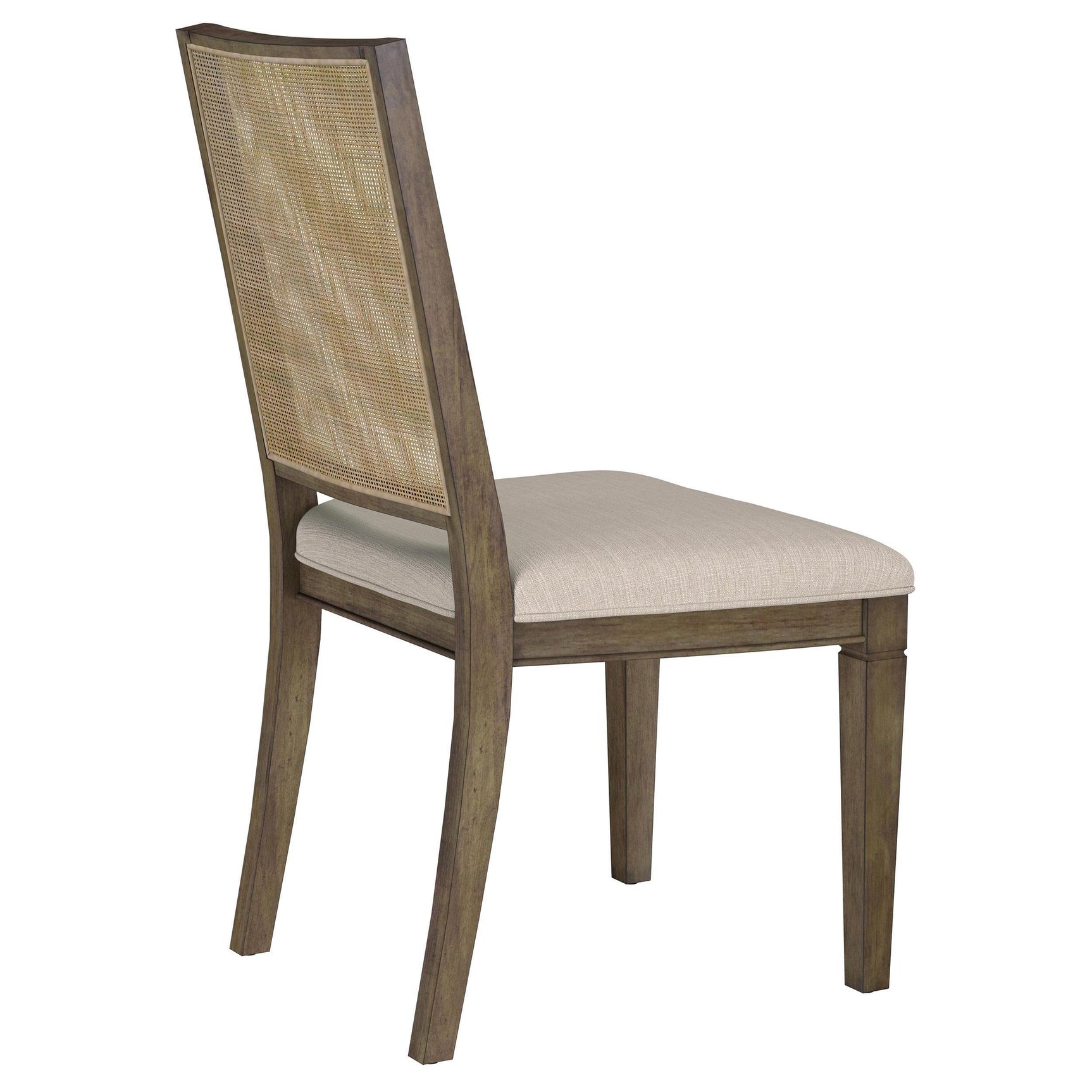 Matisse brown woven rattan back dining side chairs set of 2 front angle