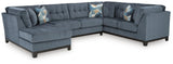 Maxon Place Navy Chenille 3-Piece Sectional with Chaise - image 2