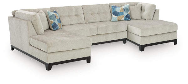 Maxon Place Stone Chenille 3-Piece Sectional with Chaise from Decor Furniture