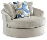 Maxon Place Stone Oversized Swivel Accent Chair side angle