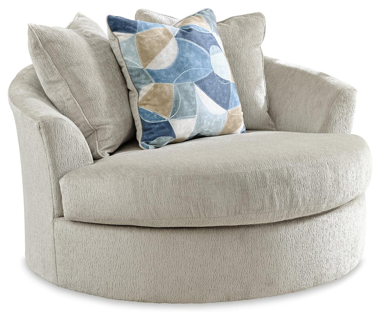 Maxon Place Stone Oversized Swivel Accent Chair side angle
