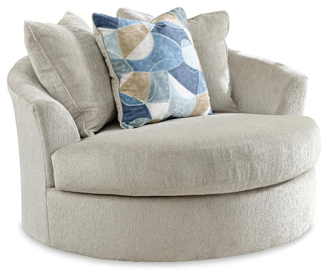 Maxon Place Stone Oversized Swivel Accent Chair side angle