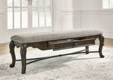 Drawer detail with metal stretcher bar underneath