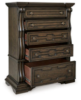 Maylee Chest close-up of antiqued goldtone pulls