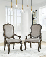 Maylee dining chair side angle showing cabriole legs