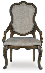 Close-up of dark brown polyester upholstery on Maylee chair