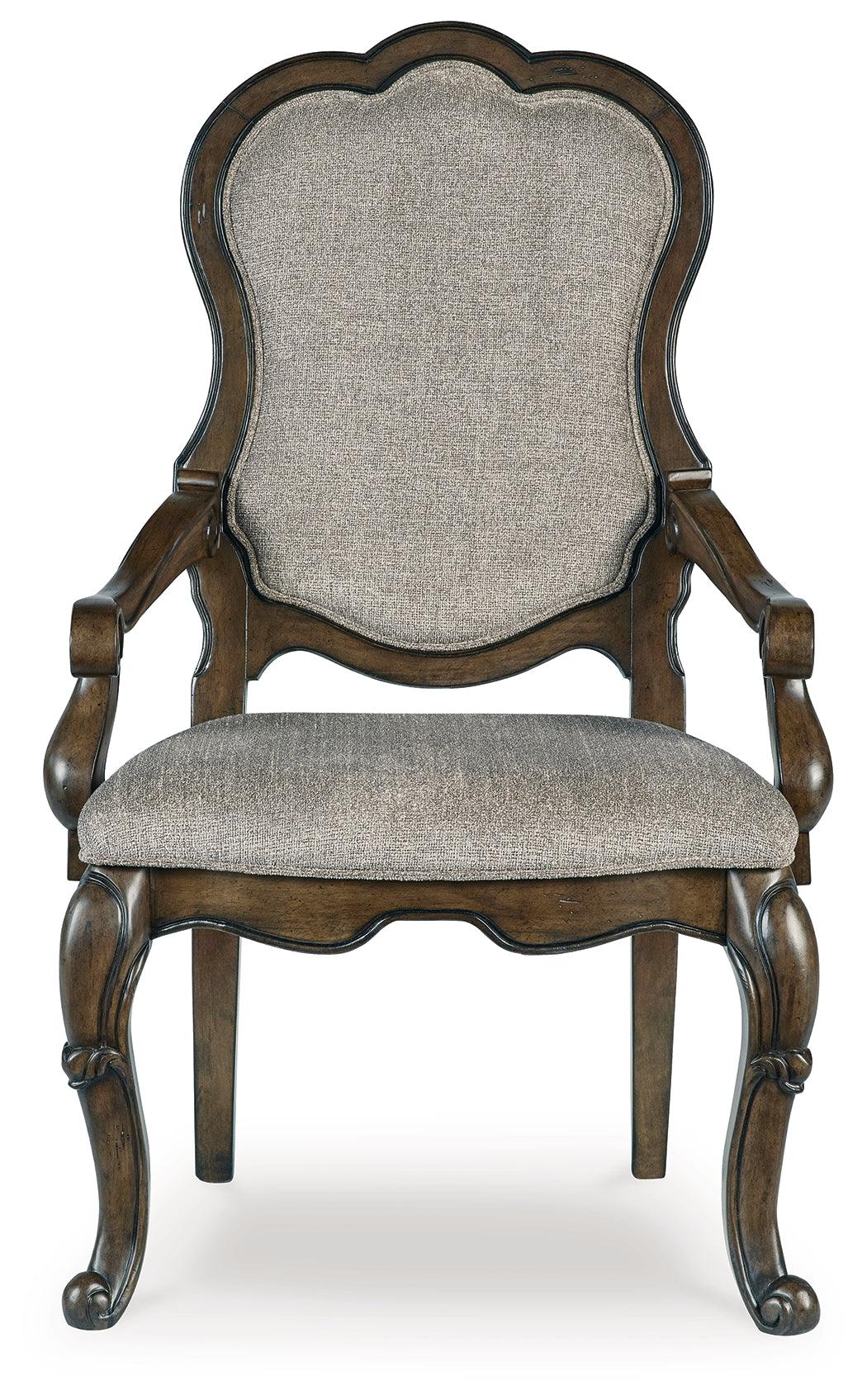 Close-up of dark brown polyester upholstery on Maylee chair