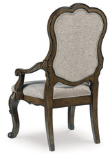 Dining chair seat cushion and armrest detail