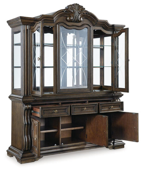 Maylee dining buffet with drawers open