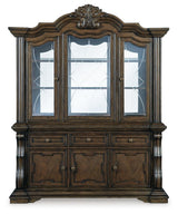Beveled glass windows and mirrored interior of Maylee hutch