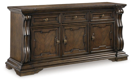 Maylee Dining Buffet side angle showing drawers