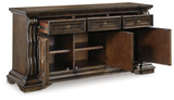 Traditional style Maylee Buffet with cabinetry open
