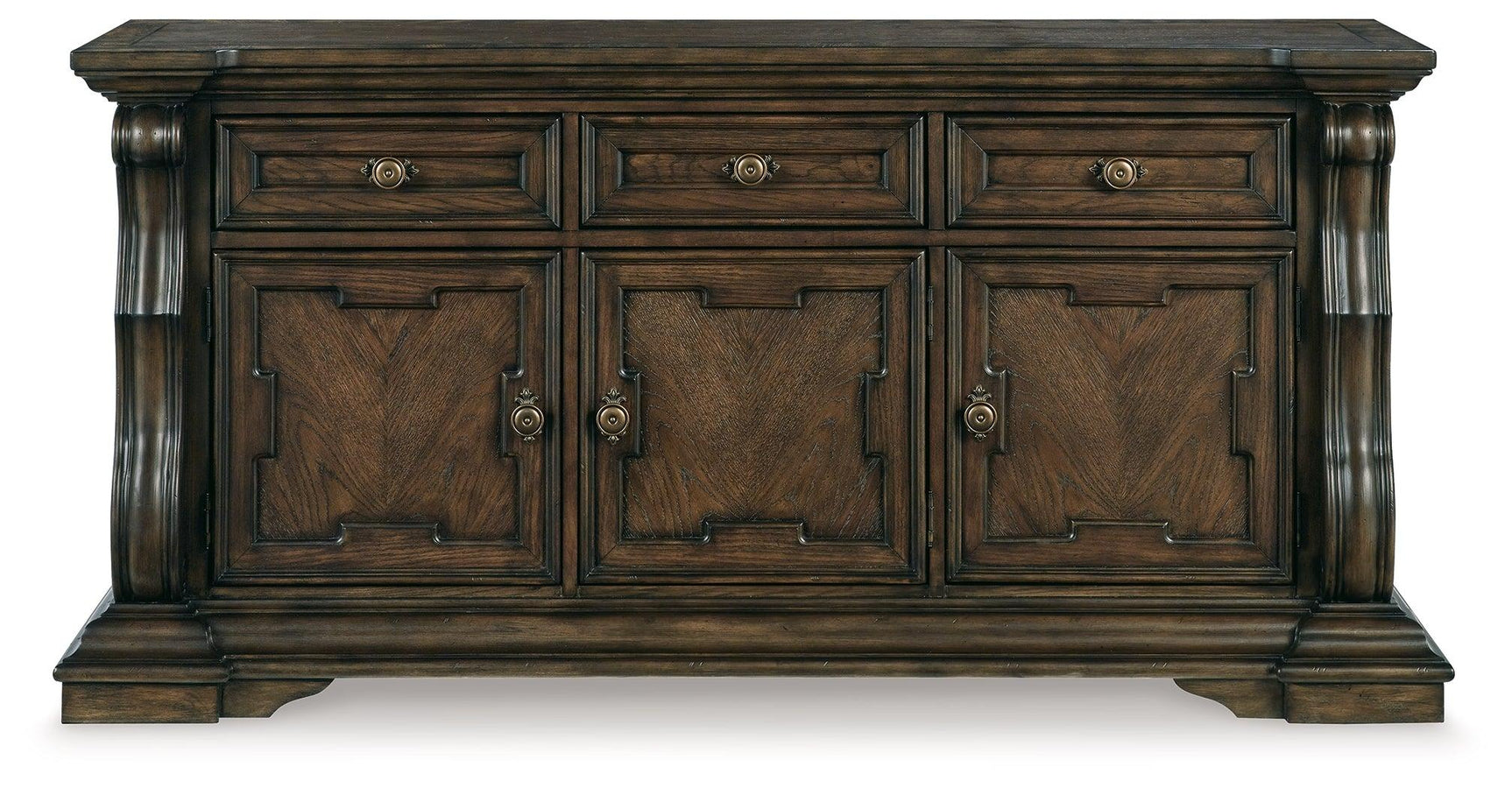 Maylee Buffet drawer close-up with felt lining