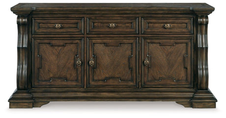 Maylee Buffet drawer close-up with felt lining