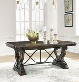 Maylee Table dark brown finish detail