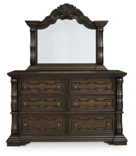 Top drawer with felt lining in Maylee dresser
