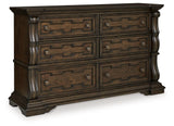 Maylee Dark Brown Dresser drawer details