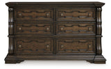 Maylee Dark Brown Dresser antique goldtone pulls