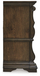 Maylee Dark Brown Dresser ornamental appliques