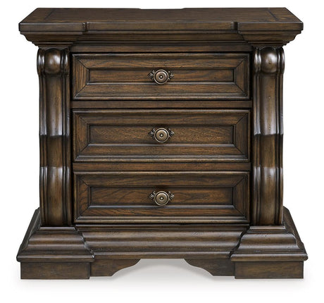 Maylee Nightstand detailing on drawers