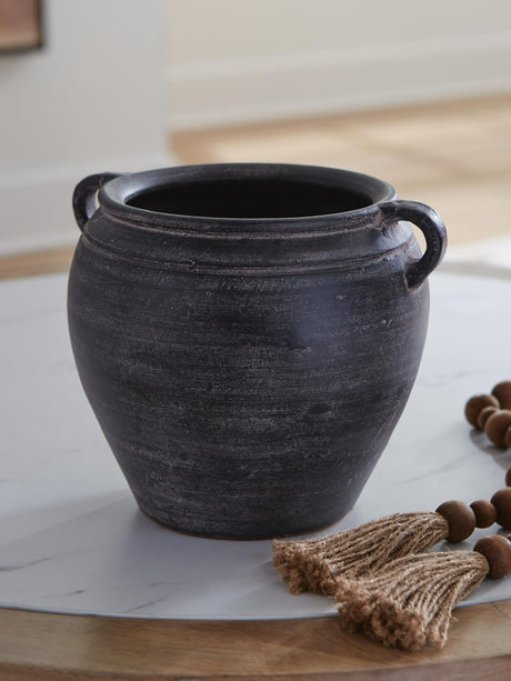 Meadie Distressed Black Vase from Decor Furniture
