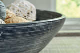 Close-up of Meadie bowl distressed finish