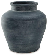 Meadie Distressed Blue Vase side angle
