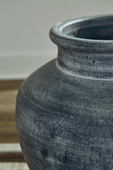 Meadie Distressed Blue Vase close-up of texture
