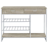 Top view showing two slat shelves for stemware