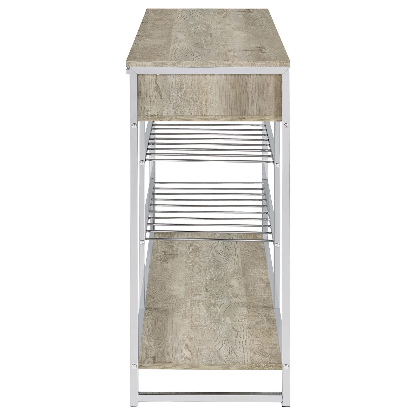 Full height view highlighting cabinet shape and metal framing