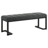 Mesa Upholstered Entryway Accent Bench in charcoal, front view