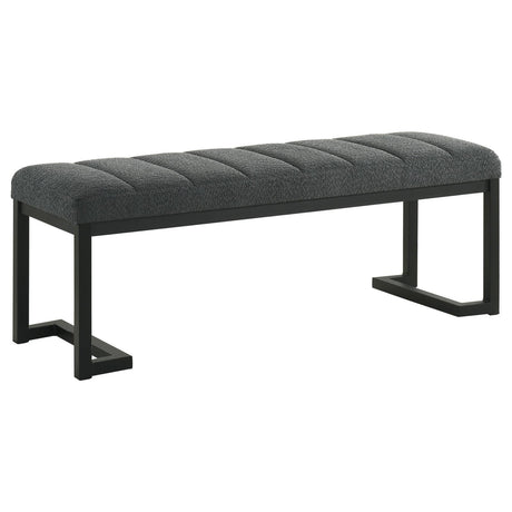 Mesa Upholstered Entryway Accent Bench in charcoal, front view